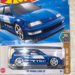 Blue '90 Honda Civic EF Toy Car